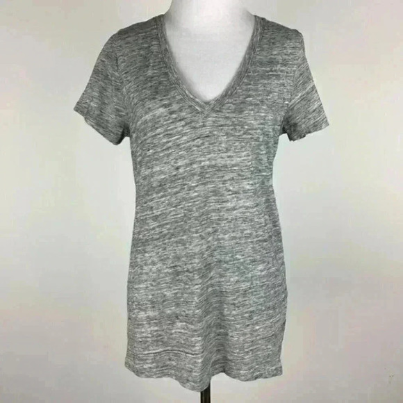 Womens top size medium gray V neck short sleeve - Picture 1 of 6